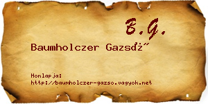 Baumholczer Gazsó névjegykártya